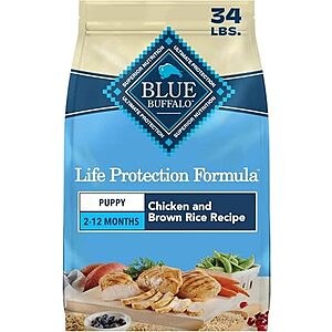 [SnS, AC] $30.39 | 34-Pound Blue Buffalo Life Protection Formula Chicken & Brown Rice Puppy Dry Dog Food at Amazon